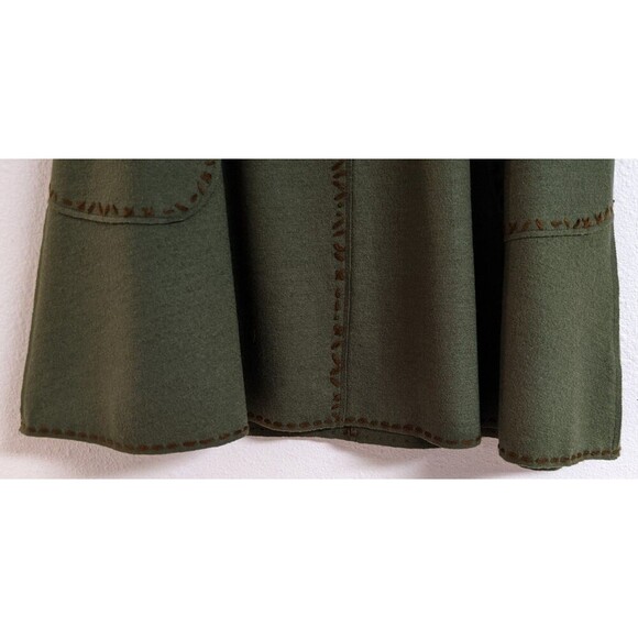 Jocomomola de Sybilla Women's Embroidered Wool Olive Green Circle Skirt 40/US 0 - Picture 4 of 11
